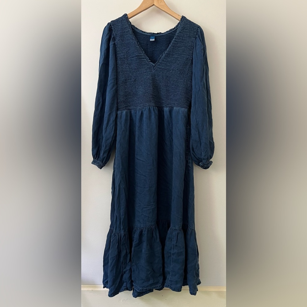 Old Navy | Blue Smocked Midi Dress